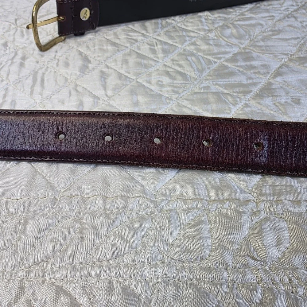 Leegin Genuine Leather Belt Size 44 Made‎ In USA Brass Buckle